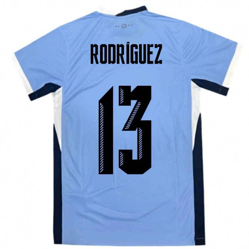 Danxen Uomo Maglia Uruguay Agustin Rodriguez #13 Bianco Nero Kit Gara Home 24-26 Maglietta