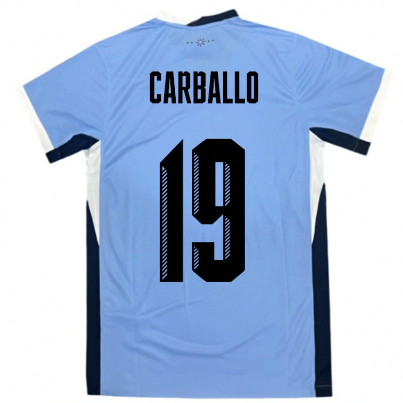 Danxen Uomo Maglia Uruguay Wendy Carballo #19 Bianco Nero Kit Gara Home 24-26 Maglietta