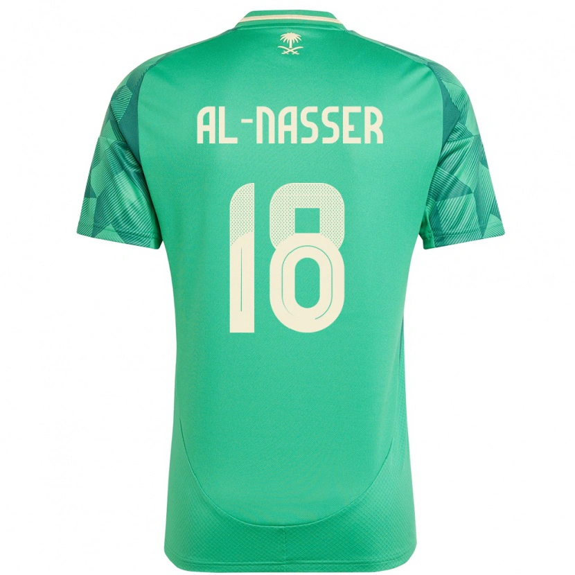 Danxen Uomo Maglia Arabia Saudita Saad Al-Nasser #18 Verde Kit Gara Home 24-26 Maglietta