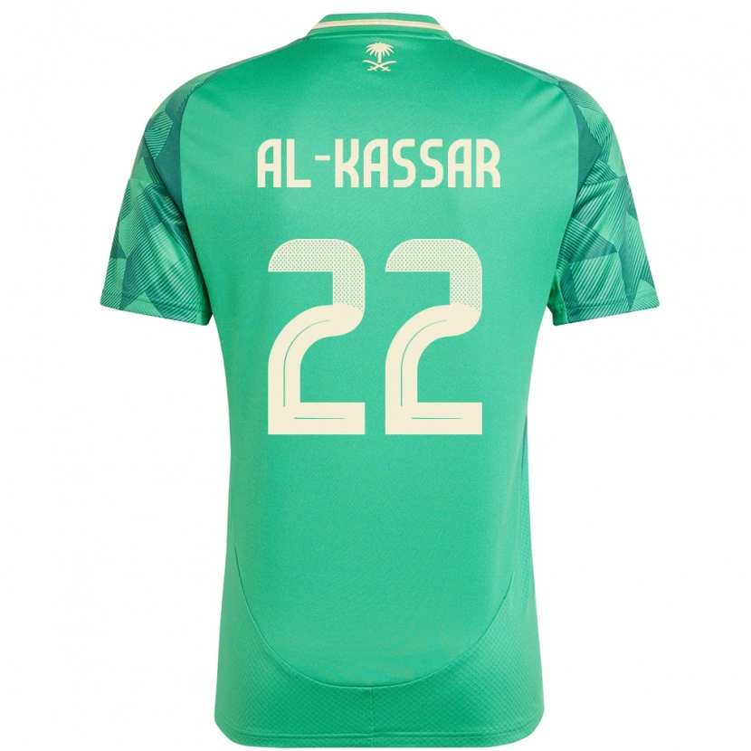 Danxen Uomo Maglia Arabia Saudita Ahmed Al-Kassar #22 Verde Kit Gara Home 24-26 Maglietta
