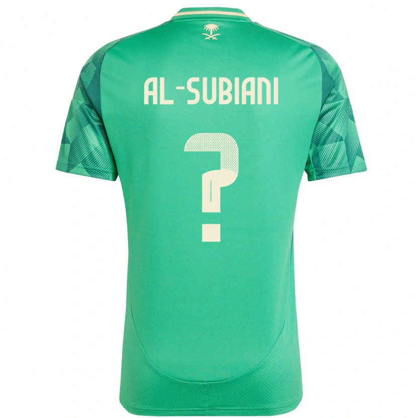 Danxen Uomo Maglia Arabia Saudita Faisal Al-Subiani #0 Verde Kit Gara Home 24-26 Maglietta