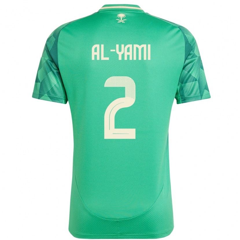 Danxen Uomo Maglia Arabia Saudita Marwan Al-Yami #2 Verde Kit Gara Home 24-26 Maglietta