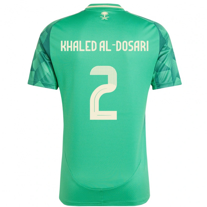 Danxen Uomo Maglia Arabia Saudita Yazeed Khaled Al-Dosari #2 Verde Kit Gara Home 24-26 Maglietta