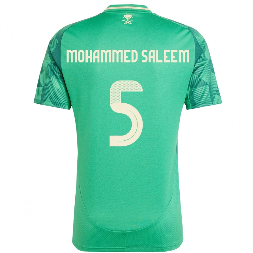 Danxen Uomo Maglia Arabia Saudita Moayad Mohammed Saleem #5 Verde Kit Gara Home 24-26 Maglietta