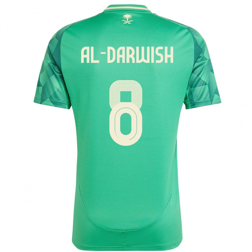 Danxen Uomo Maglia Arabia Saudita Mohammed Al-Darwish #8 Verde Kit Gara Home 24-26 Maglietta