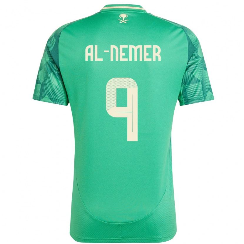 Danxen Uomo Maglia Arabia Saudita Meshari Al-Nemer #9 Verde Kit Gara Home 24-26 Maglietta