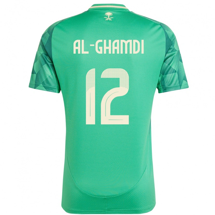 Danxen Uomo Maglia Arabia Saudita Rayan Al-Ghamdi #12 Verde Kit Gara Home 24-26 Maglietta