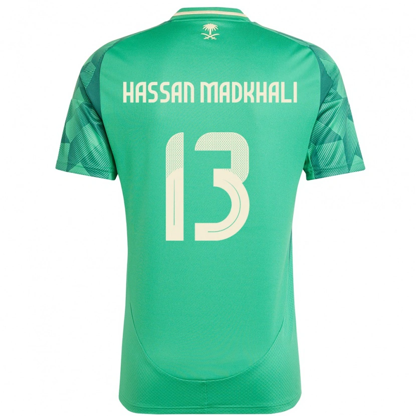 Danxen Uomo Maglia Arabia Saudita Mohammed Hassan Madkhali #13 Verde Kit Gara Home 24-26 Maglietta