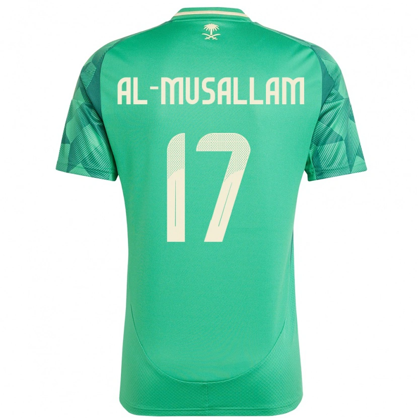 Danxen Uomo Maglia Arabia Saudita Hassan Al-Musallam #17 Verde Kit Gara Home 24-26 Maglietta