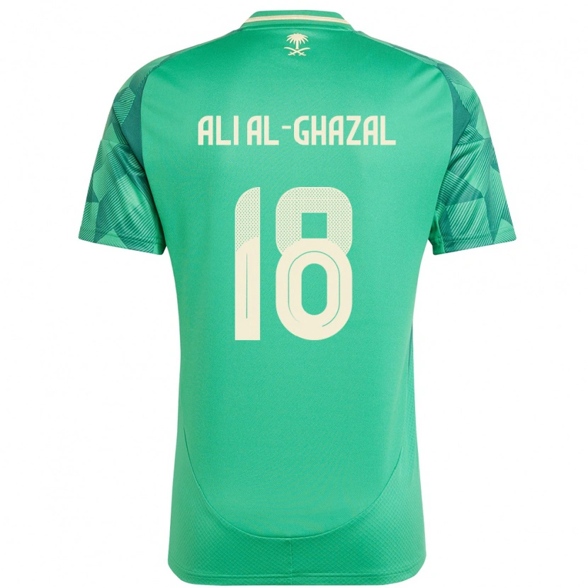 Danxen Uomo Maglia Arabia Saudita Hassan Ali Al-Ghazal #18 Verde Kit Gara Home 24-26 Maglietta