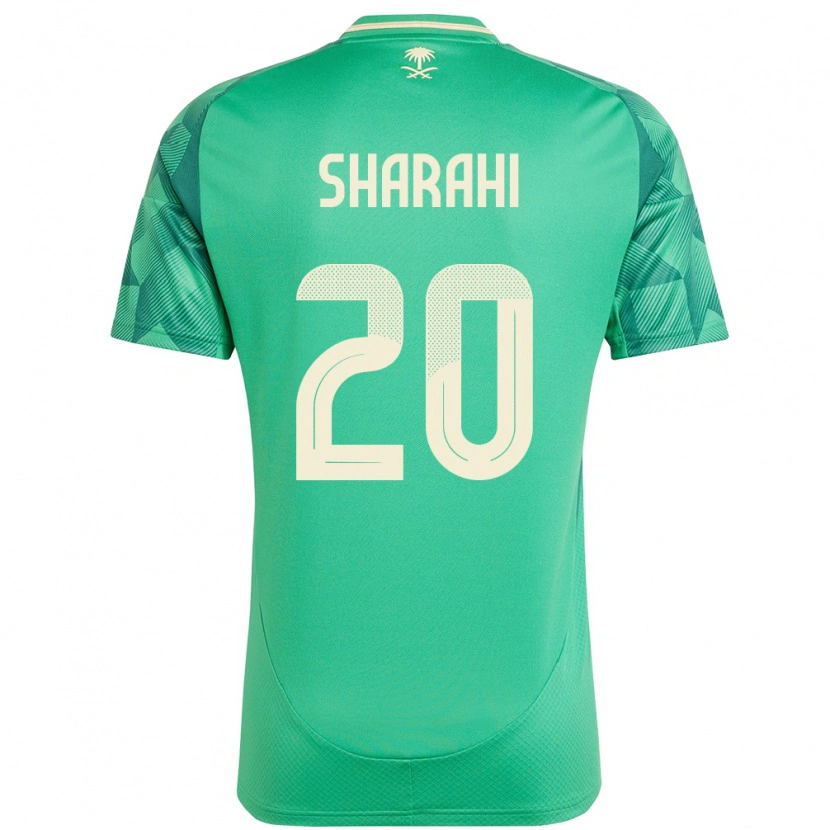 Danxen Uomo Maglia Arabia Saudita Anwar Sharahi #20 Verde Kit Gara Home 24-26 Maglietta