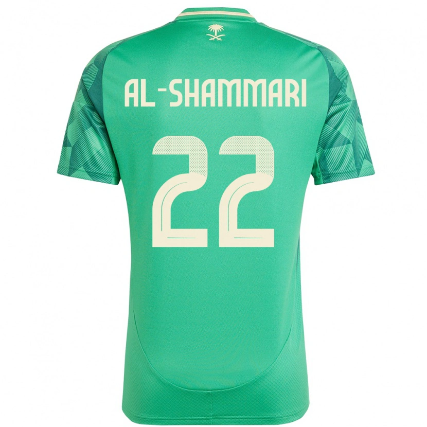 Danxen Uomo Maglia Arabia Saudita Affas Al-Shammari #22 Verde Kit Gara Home 24-26 Maglietta