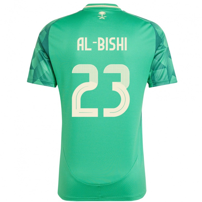 Danxen Uomo Maglia Arabia Saudita Abdullah Al-Bishi #23 Verde Kit Gara Home 24-26 Maglietta