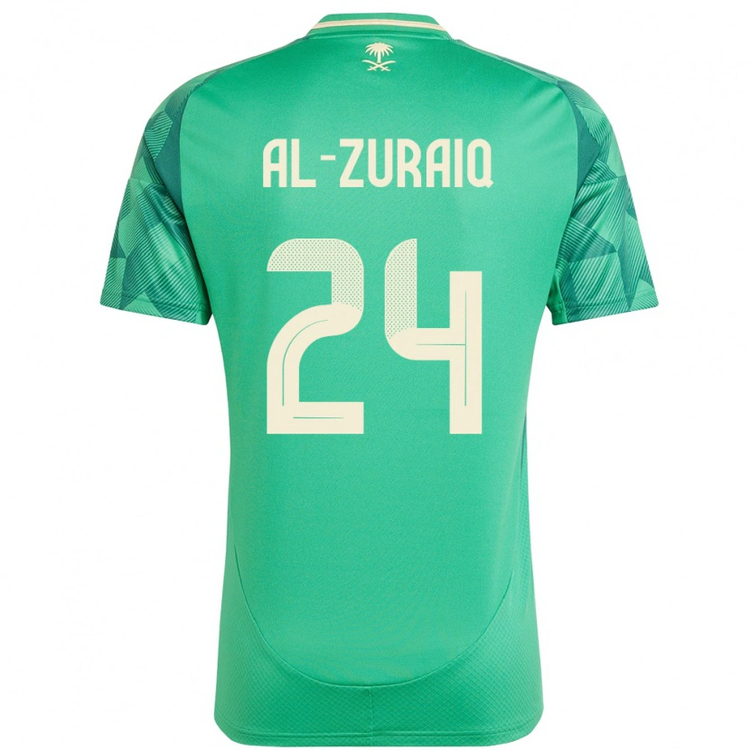 Danxen Uomo Maglia Arabia Saudita Saeed Ibrahim Al-Zuraiq #24 Verde Kit Gara Home 24-26 Maglietta