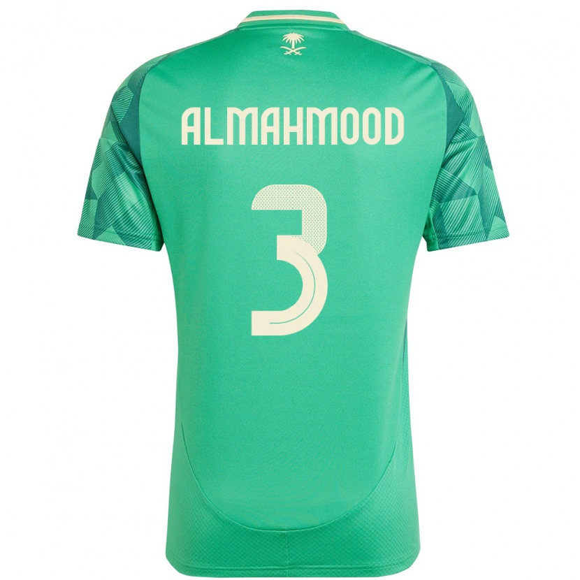 Danxen Uomo Maglia Arabia Saudita Mohammed Almahmood #3 Verde Kit Gara Home 24-26 Maglietta