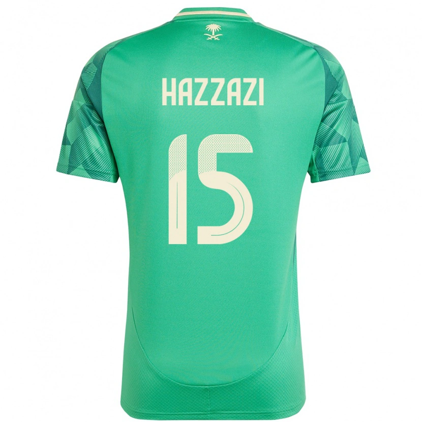 Danxen Uomo Maglia Arabia Saudita Mohammed Hazzazi #15 Verde Kit Gara Home 24-26 Maglietta