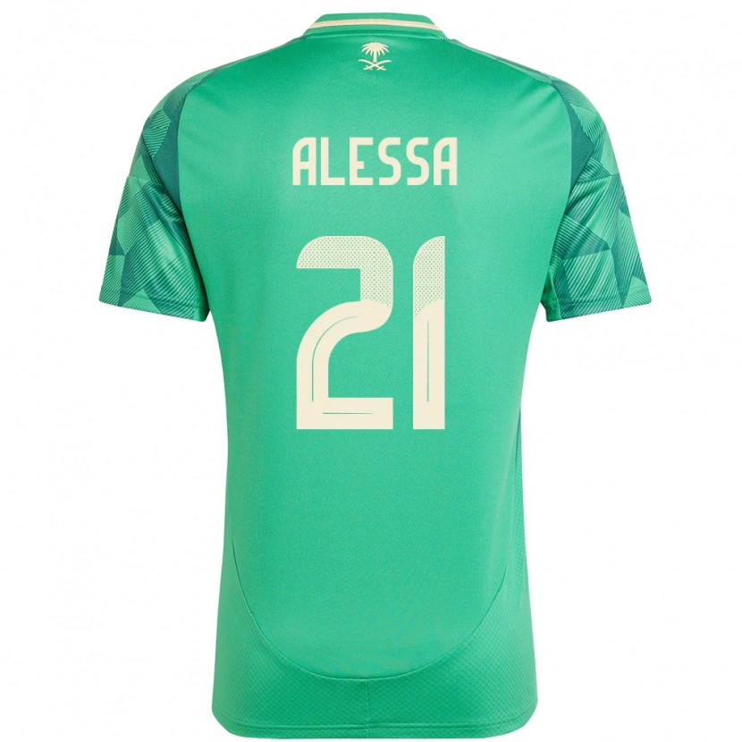 Danxen Uomo Maglia Arabia Saudita Mohammed Alessa #21 Verde Kit Gara Home 24-26 Maglietta