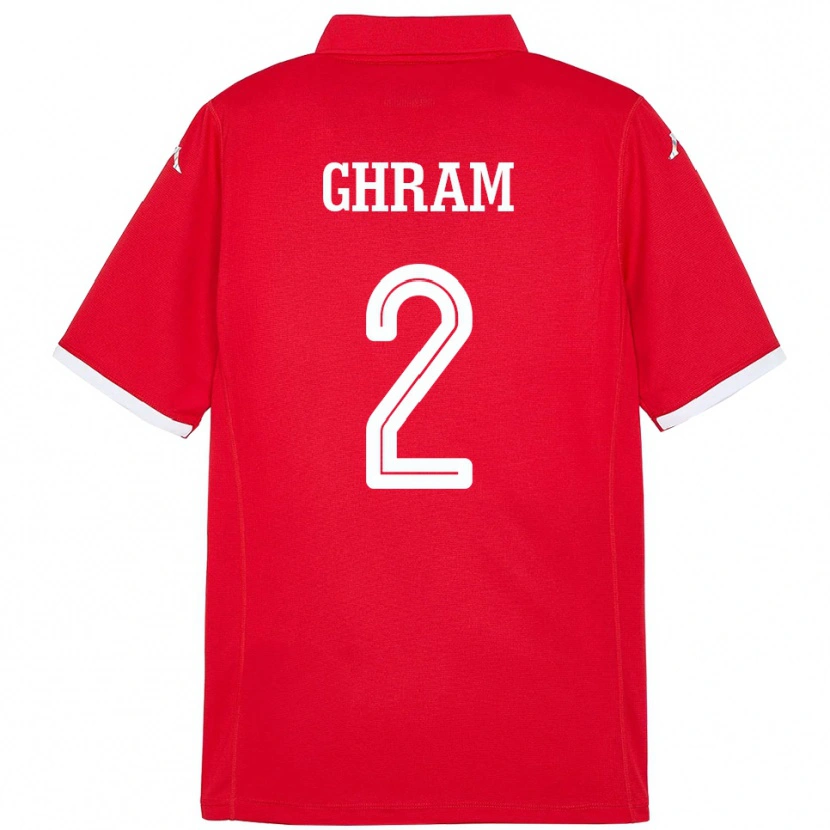 Danxen Uomo Maglia Tunisia Alaa Ghram #2 Rosso Kit Gara Home 24-26 Maglietta