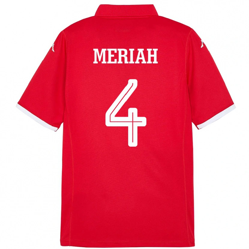 Danxen Uomo Maglia Tunisia Yassine Meriah #4 Rosso Kit Gara Home 24-26 Maglietta