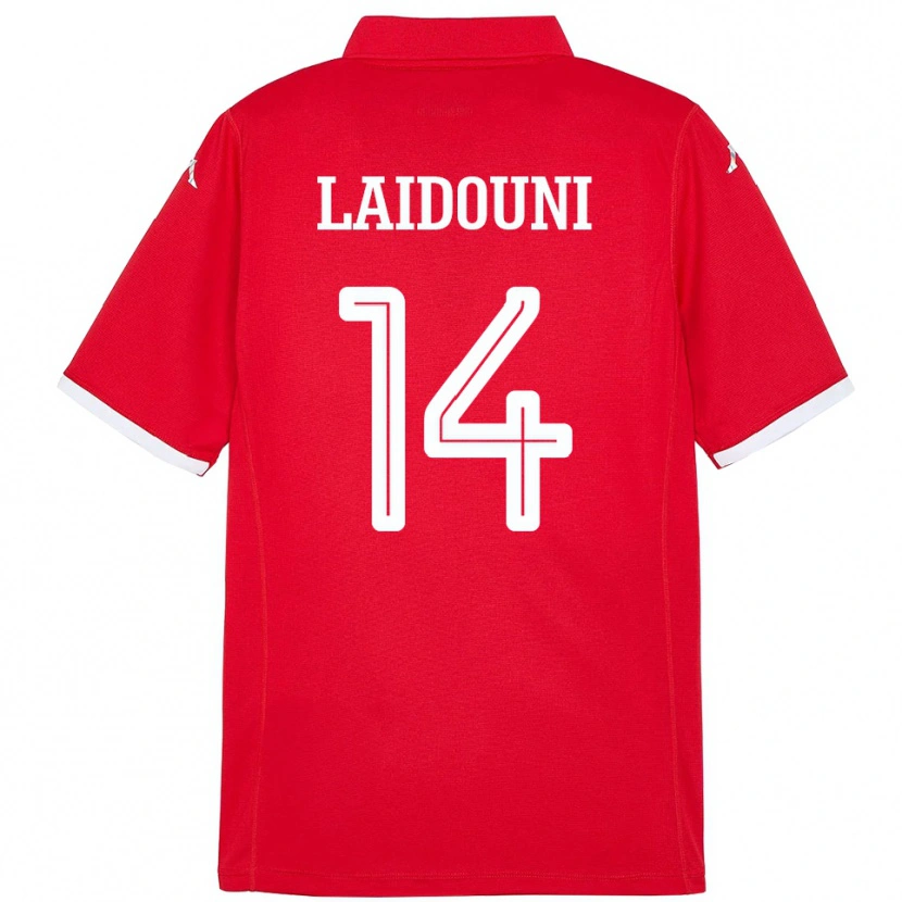 Danxen Uomo Maglia Tunisia Aïssa Laïdouni #14 Rosso Kit Gara Home 24-26 Maglietta