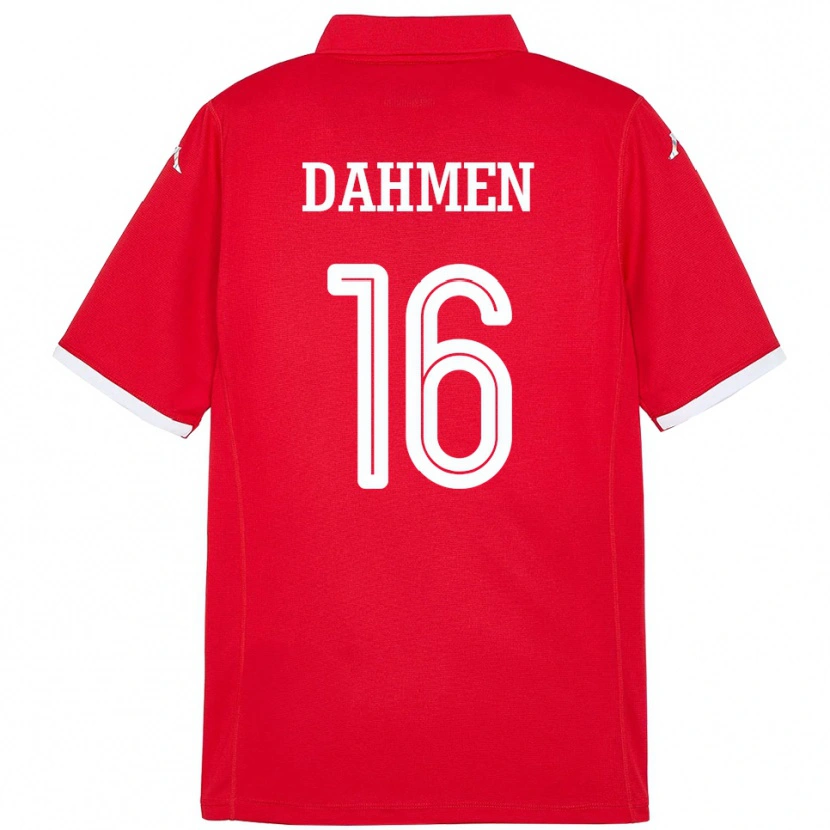 Danxen Uomo Maglia Tunisia Aymen Dahmen #16 Rosso Kit Gara Home 24-26 Maglietta