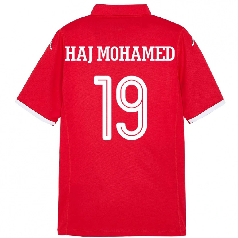 Danxen Uomo Maglia Tunisia Anas Haj Mohamed #19 Rosso Kit Gara Home 24-26 Maglietta