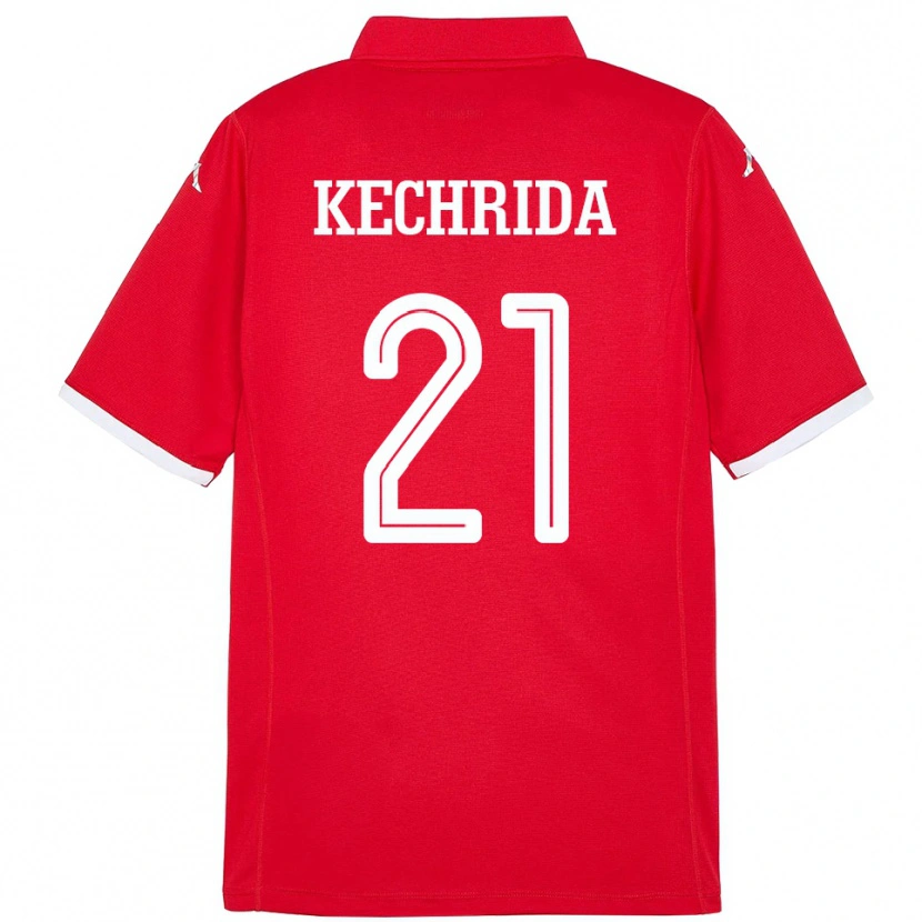 Danxen Uomo Maglia Tunisia Wajdi Kechrida #21 Rosso Kit Gara Home 24-26 Maglietta