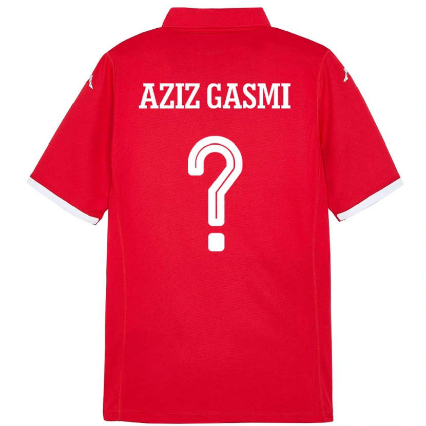 Danxen Uomo Maglia Tunisia Mohamd Aziz Gasmi #0 Rosso Kit Gara Home 24-26 Maglietta