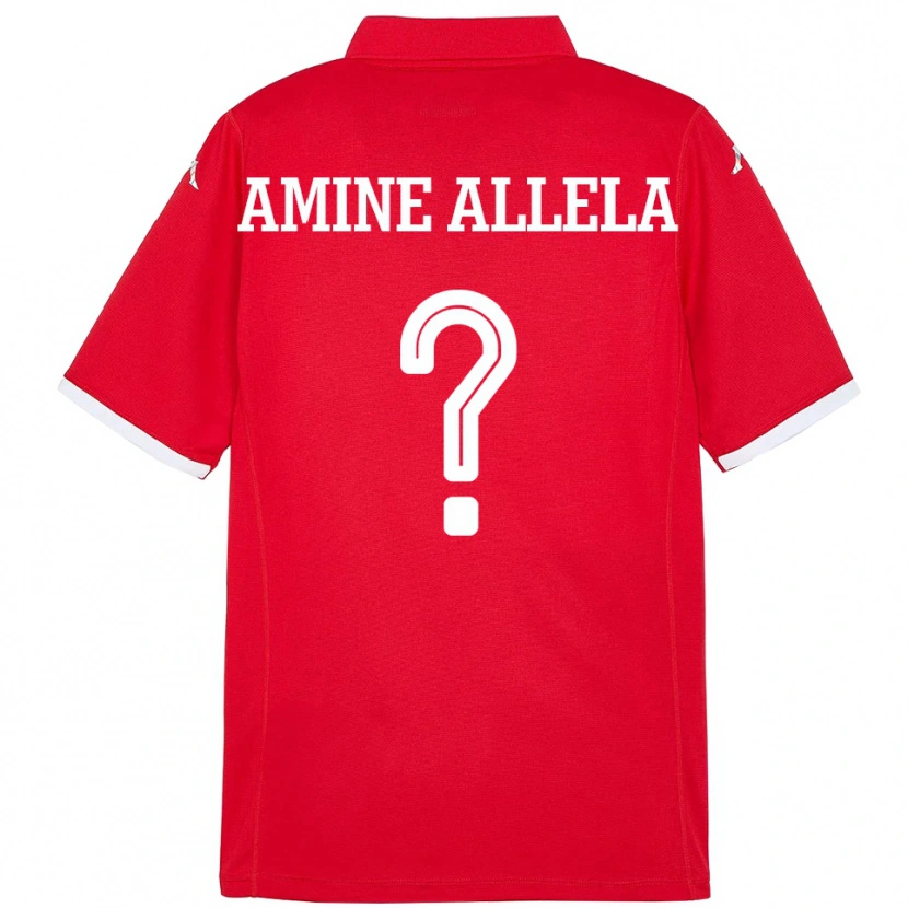 Danxen Uomo Maglia Tunisia Mohamed Amine Allela #0 Rosso Kit Gara Home 24-26 Maglietta