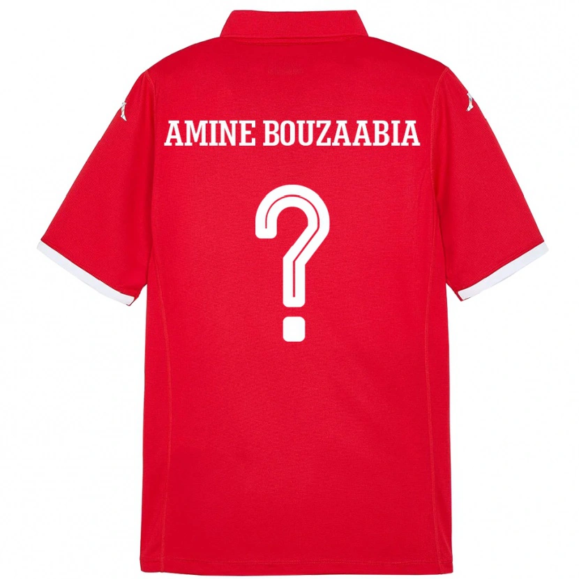 Danxen Uomo Maglia Tunisia Mohamed Amine Bouzaabia #0 Rosso Kit Gara Home 24-26 Maglietta