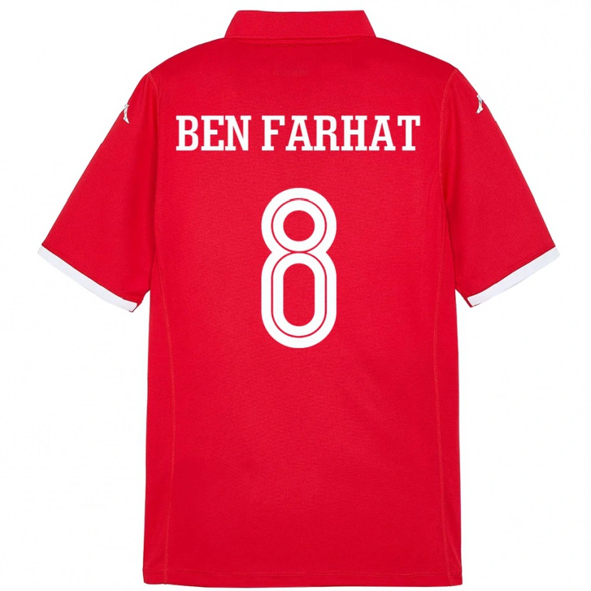 Danxen Uomo Maglia Tunisia Louey Ben Farhat #8 Rosso Kit Gara Home 24-26 Maglietta