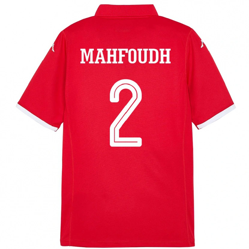 Danxen Uomo Maglia Tunisia Dhikra Mahfoudh #2 Rosso Kit Gara Home 24-26 Maglietta