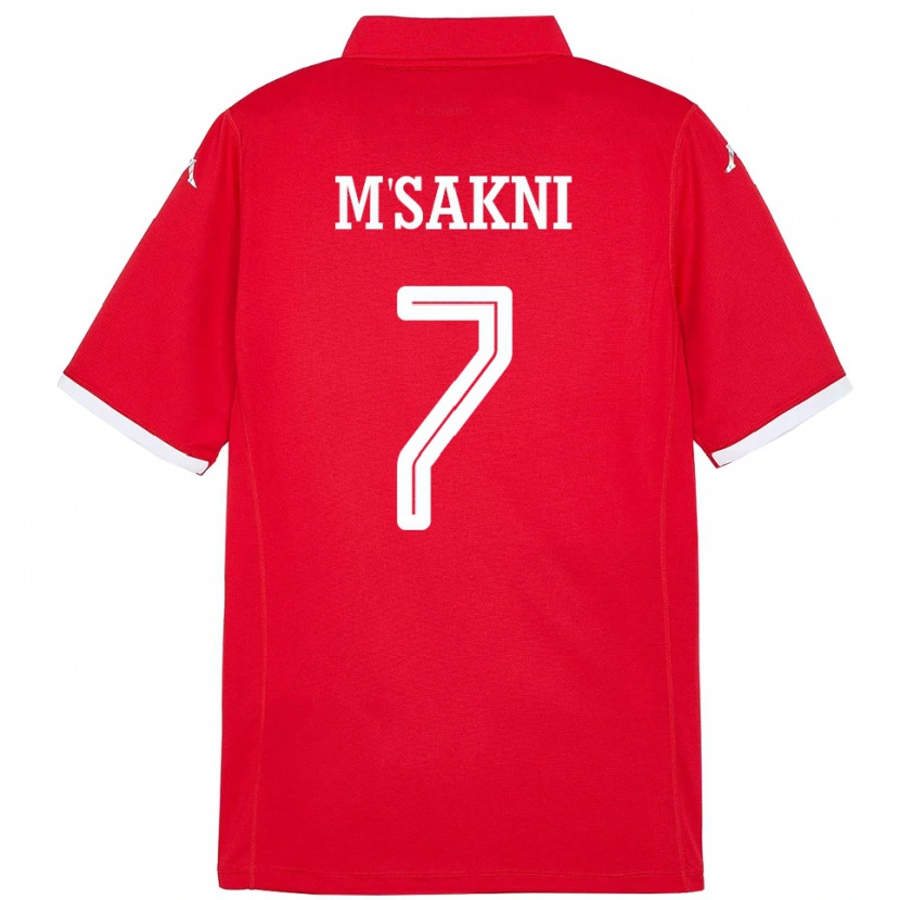 Danxen Uomo Maglia Tunisia Youssef M Sakni #7 Rosso Kit Gara Home 24-26 Maglietta