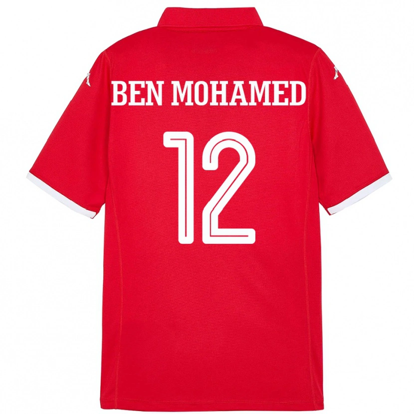 Danxen Uomo Maglia Tunisia Ibtissem Ben Mohamed #12 Rosso Kit Gara Home 24-26 Maglietta