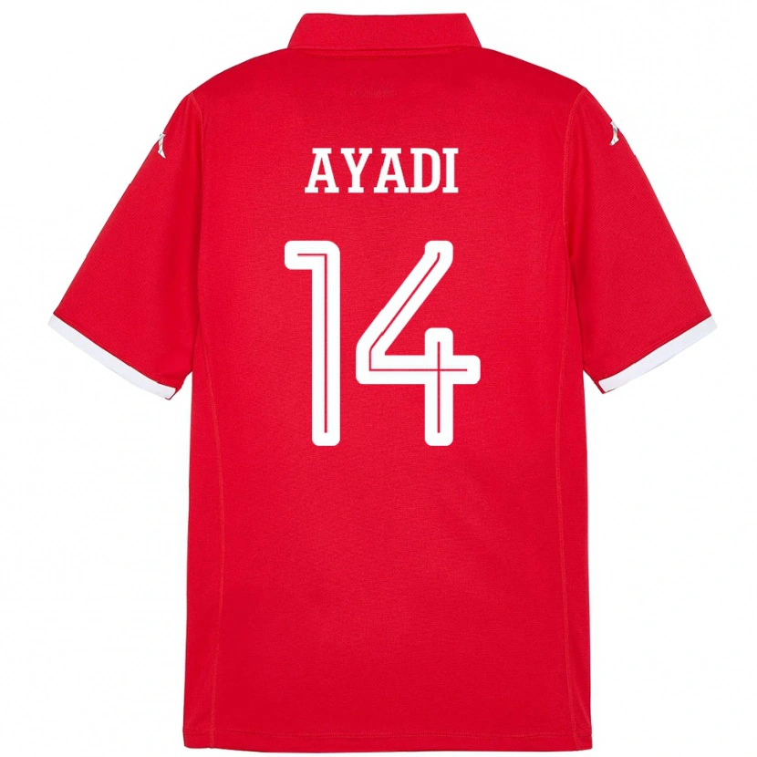 Danxen Uomo Maglia Tunisia Ghada Ayadi #14 Rosso Kit Gara Home 24-26 Maglietta