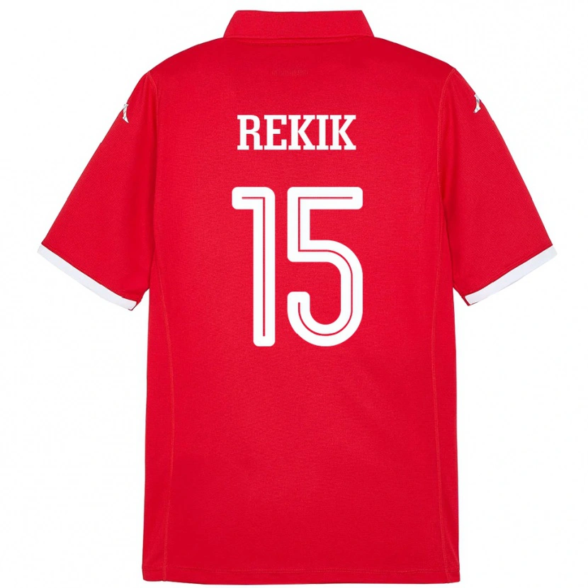 Danxen Uomo Maglia Tunisia Omar Rekik #15 Rosso Kit Gara Home 24-26 Maglietta