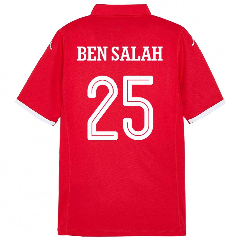 Danxen Uomo Maglia Tunisia Heni Ben Salah #25 Rosso Kit Gara Home 24-26 Maglietta