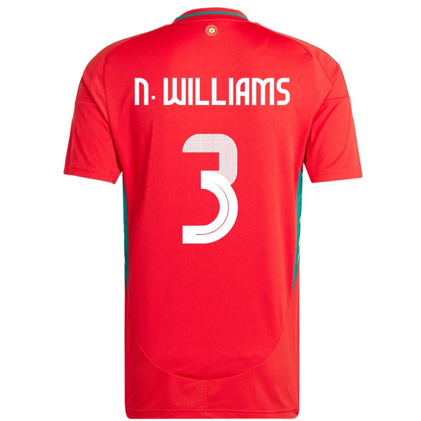 Danxen Uomo Maglia Galles Neco Williams #3 Rosso Kit Gara Home 24-26 Maglietta