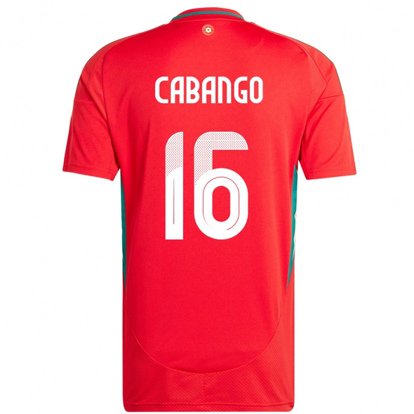 Danxen Uomo Maglia Galles Ben Cabango #16 Rosso Kit Gara Home 24-26 Maglietta