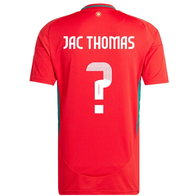 Danxen Uomo Maglia Galles Jac Thomas #0 Rosso Kit Gara Home 24-26 Maglietta