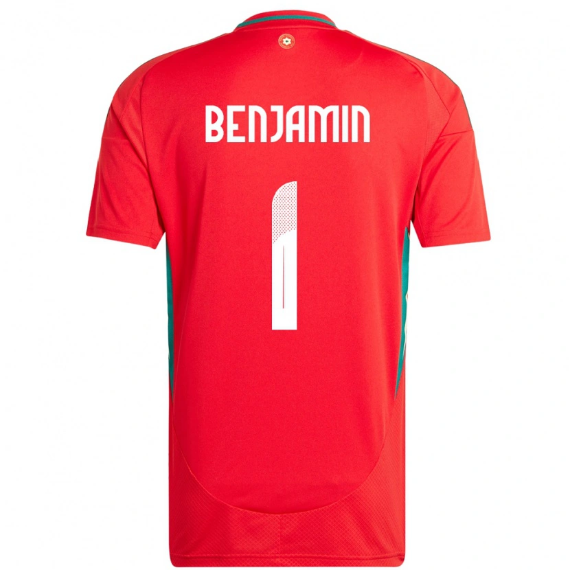 Danxen Uomo Maglia Galles Lewys Benjamin #1 Rosso Kit Gara Home 24-26 Maglietta