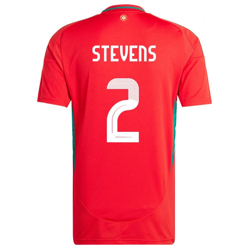 Danxen Uomo Maglia Galles Fin Stevens #2 Rosso Kit Gara Home 24-26 Maglietta