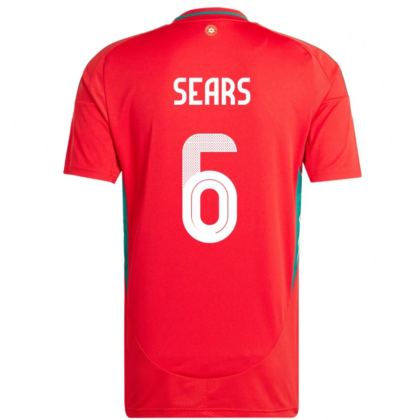 Danxen Uomo Maglia Galles Ryan Sears #6 Rosso Kit Gara Home 24-26 Maglietta