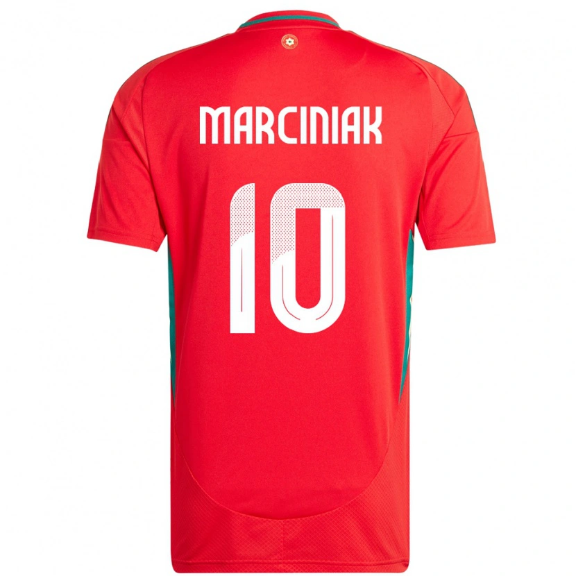 Danxen Uomo Maglia Galles Alex Marciniak #10 Rosso Kit Gara Home 24-26 Maglietta