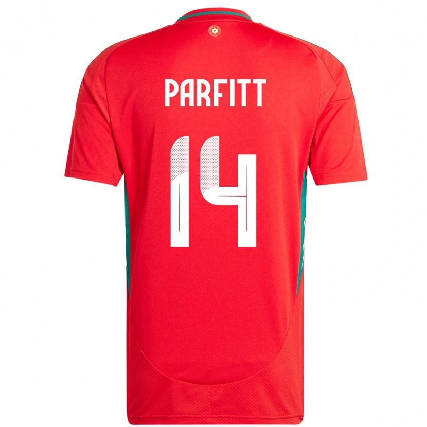 Danxen Uomo Maglia Galles T-Jay Parfitt #14 Rosso Kit Gara Home 24-26 Maglietta