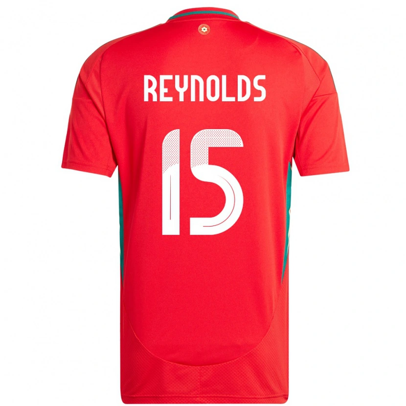 Danxen Uomo Maglia Galles Oliver Reynolds #15 Rosso Kit Gara Home 24-26 Maglietta