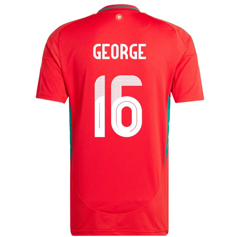 Danxen Uomo Maglia Galles Trey George #16 Rosso Kit Gara Home 24-26 Maglietta