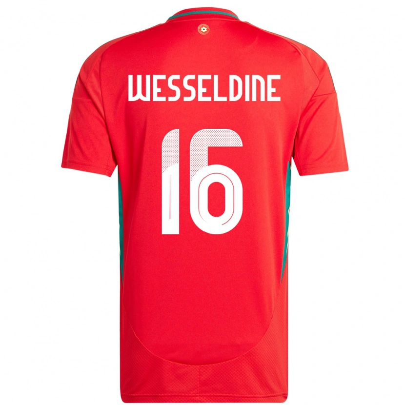 Danxen Uomo Maglia Galles Charlie Wesseldine #16 Rosso Kit Gara Home 24-26 Maglietta