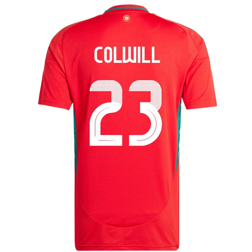 Danxen Uomo Maglia Galles Joel Colwill #23 Rosso Kit Gara Home 24-26 Maglietta