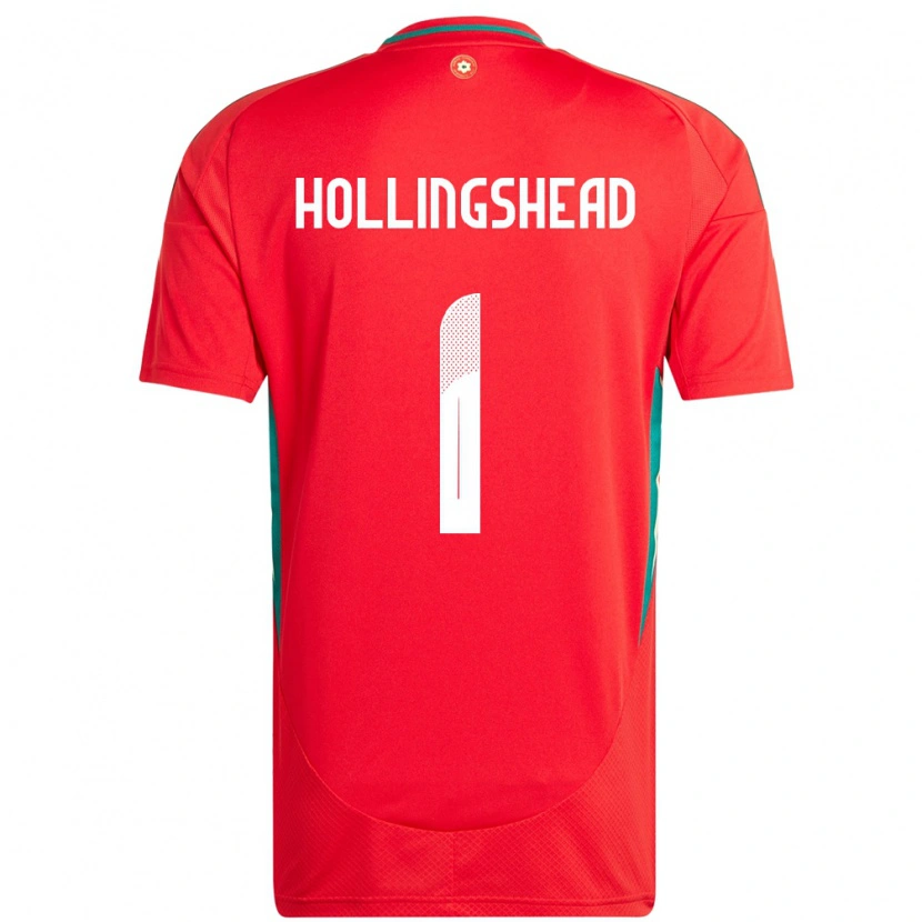 Danxen Uomo Maglia Galles Ronnie Hollingshead #1 Rosso Kit Gara Home 24-26 Maglietta